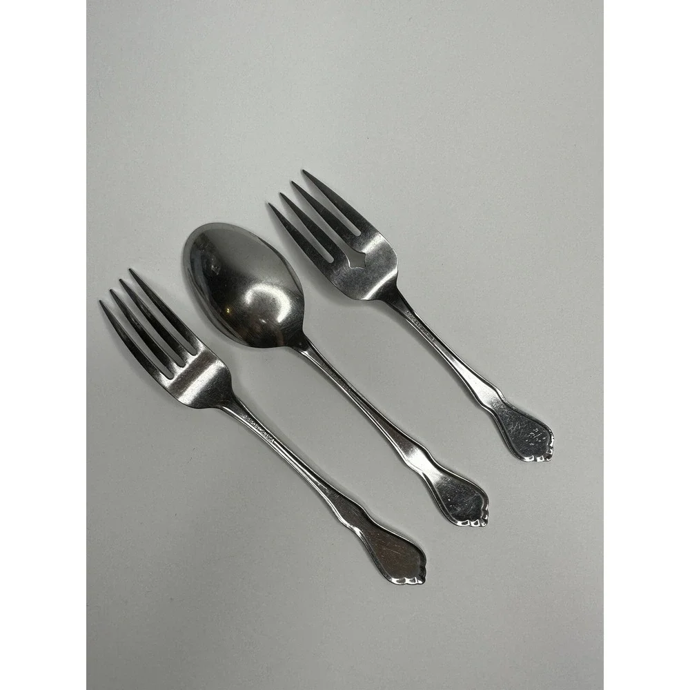 Oneida Trinity‎ Stainless Flatware Replacement  3 Pc Fork Spoon Set Dinner Salad